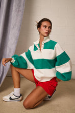 Load image into Gallery viewer, Green Everly Striped Pullover
