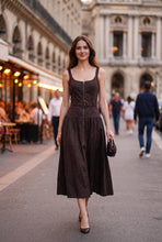 Load image into Gallery viewer, Belted Zip Front Midi Dress
