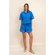 Load image into Gallery viewer, Glitter Striped Sleeve Polo Shirt