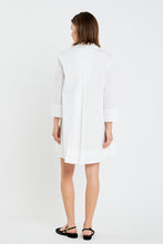 Load image into Gallery viewer, White A Line Kaftan Poplin Collar Dress