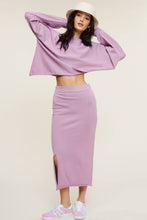 Load image into Gallery viewer, Lavender Asymmetrical Top with Knit Skirt Set