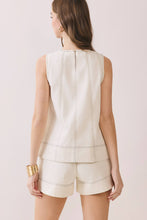 Load image into Gallery viewer, Contrast Stitch Detail Sleeveless A-Line Top