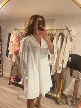Load image into Gallery viewer, White A Line Kaftan Poplin Collar Dress