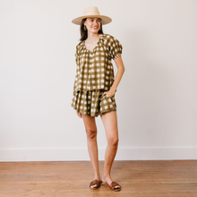 Load image into Gallery viewer, Painted Gingham Frances Top