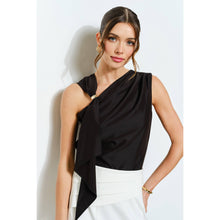 Load image into Gallery viewer, Asymmetric Drape Ring Detail Top