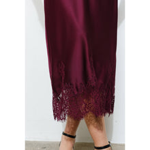 Load image into Gallery viewer, Classic Silky with Lace Hem Midi Skirt