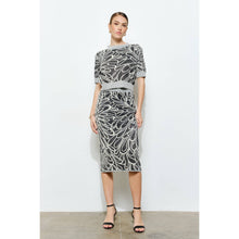 Load image into Gallery viewer, Glitter Detail Abstract Jacquard Knit Top