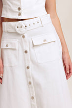 Load image into Gallery viewer, White woven midi skirt