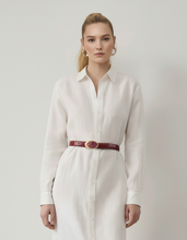 Load image into Gallery viewer, Croco Clean Stitched Belt with Oval Buckle