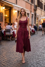 Load image into Gallery viewer, Belted Zip Front Midi Dress
