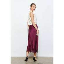 Load image into Gallery viewer, Classic Silky with Lace Hem Midi Skirt