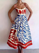 Load image into Gallery viewer, Sardine print smocked sundress seaside ocean strap dress