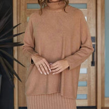 Load image into Gallery viewer, Camel Long Sleeve Turtleneck Sweater