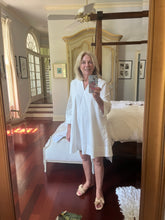 Load image into Gallery viewer, White A Line Kaftan Poplin Collar Dress