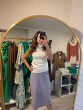 Load image into Gallery viewer, Lavender Faux Leather Straight Skirt