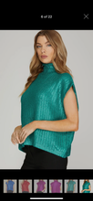Load image into Gallery viewer, Metallic Foil Mock Neck Sweater