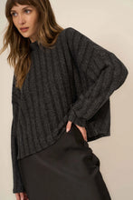 Load image into Gallery viewer, Black Ribbed Mock Neck Top