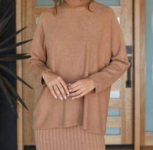 Load image into Gallery viewer, Camel Long Sleeve Turtleneck Sweater