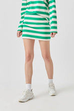 Load image into Gallery viewer, Green and White Stripe Skirt