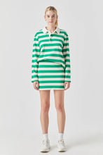 Load image into Gallery viewer, Green and White Stripe Skirt