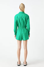 Load image into Gallery viewer, Green Long Sleeve Button Front Romper