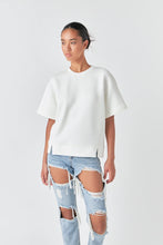 Load image into Gallery viewer, Cream Short Sleeve Scuba Sweatshirt