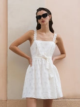 Load image into Gallery viewer, White Organza Dot Mini Dress