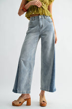Load image into Gallery viewer, Wide-Leg Two-Tone High Waist Denim Jeans