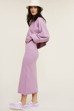 Load image into Gallery viewer, Lavender Asymmetrical Top with Knit Skirt Set