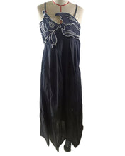 Load image into Gallery viewer, Vivid goldfish embroidered strappy maxi dress