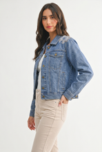 Load image into Gallery viewer, Western Embellished Denim Jacket