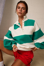 Load image into Gallery viewer, Green Everly Striped Pullover