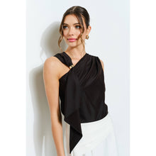Load image into Gallery viewer, Asymmetric Drape Ring Detail Top