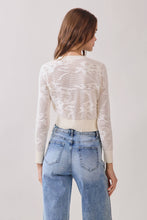 Load image into Gallery viewer, Openwork Cropped Knit Button Down Cardigan