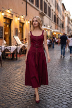 Load image into Gallery viewer, Belted Zip Front Midi Dress