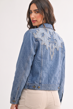 Load image into Gallery viewer, Western Embellished Denim Jacket
