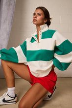 Load image into Gallery viewer, Green Everly Striped Pullover