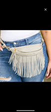 Load image into Gallery viewer, Suede Fringe Fanny Pack in Black or Tan
