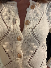 Load image into Gallery viewer, Ivory Trellis Knit Cardigan
