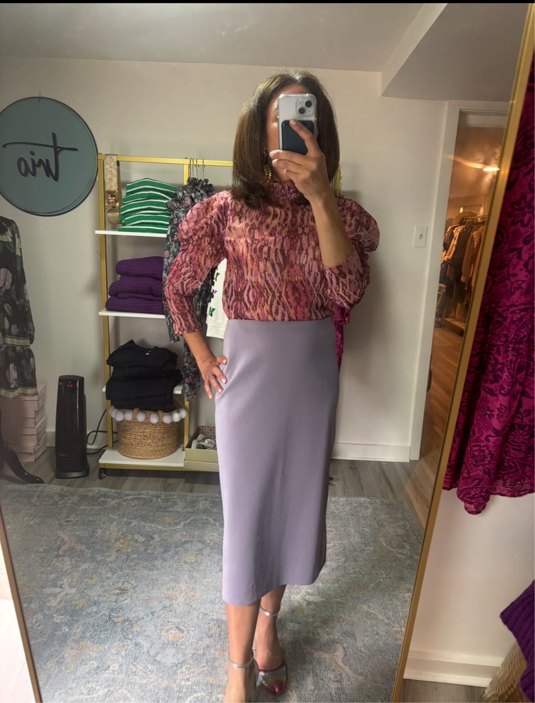 Muted Purple and Blush Long Sleeve Top