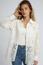 Load image into Gallery viewer, Eyelet Embroidery Long Sleeve Coverup
