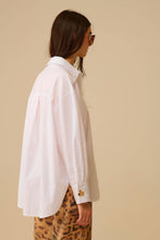 Load image into Gallery viewer, White Oversized Blouse with Gold Heart Buttons
