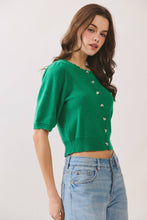Load image into Gallery viewer, Button Front Closure Short Sleeve Knit Cardigan
