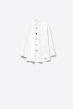Load image into Gallery viewer, White Oversized Blouse with Gold Heart Buttons
