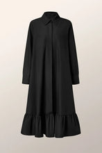 Load image into Gallery viewer, Black Poplin Long Sleeve Dress
