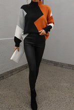 Load image into Gallery viewer, Orange Multi Colored Geometric Sweater
