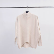 Load image into Gallery viewer, Oversized turtleneck knit sweater with front detail
