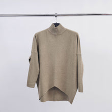 Load image into Gallery viewer, Oversized turtleneck knit sweater with front detail
