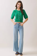 Load image into Gallery viewer, Button Front Closure Short Sleeve Knit Cardigan
