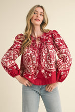 Load image into Gallery viewer, Red Medallion Print Blouse
